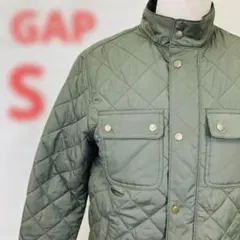 美品 GAP キルティング ジャケット カーキ スタンドカラー S レディース