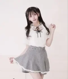 Palelfy パルエルフィー ぷっくりリボンハートボタントップス ピンク 