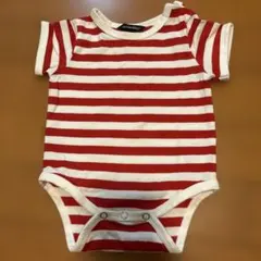 marimekko 赤と白ストライプロンパース 62/3Mのサムネイル