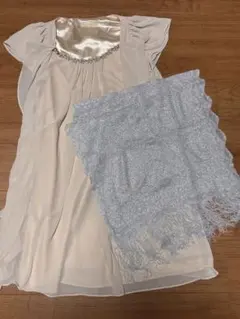 アイボリー お呼ばれドレス、ショール付き