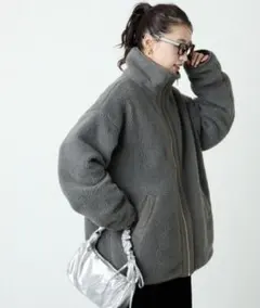 新品未使用　FREAK'S STORE　スタンドカラーリバーシブルボア ブルゾン