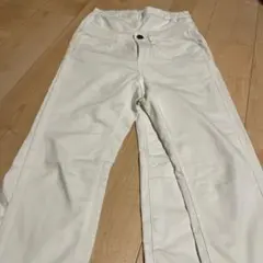 ホワイト ストレートデニム ゴムウエスト