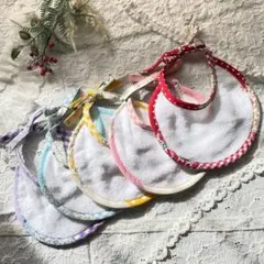 s14 パッチワークの丸いベビースタイ5点セット ハンドメイド リバティ