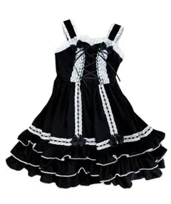 BODYLINE レースアップリボンフリルジャンパースカート