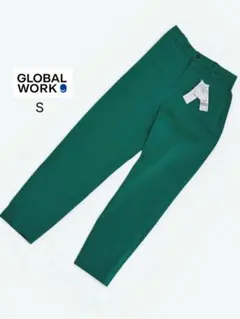新品タグ付 定価4,510円 グローバルワーク テーパードパンツ M 美脚 緑