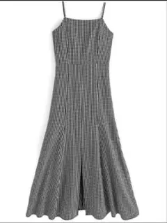 ギンガムチェック柄マーメイドキャミワンピース ai21