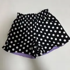 未使用　水玉模様　リバーシブル　ハーフパンツ 100