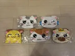 とっとこハム太郎 ふわふわフェイスポーチ　全5種セット　コンプリート　ガチャ