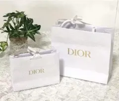 Dior ホワイトショップ袋 大小セット
