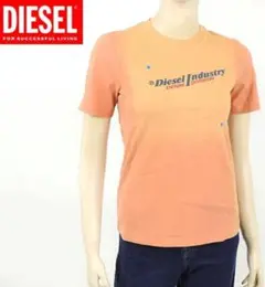 ディーゼル　新　未使用　半袖丸首TシャツS オレンジ系　新品で色褪せ有