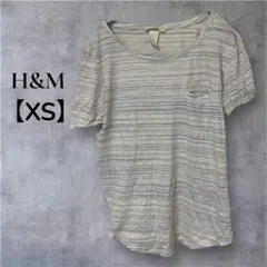 H&M 【XS】エイチアンドエム ストライプ柄 Tシャツ 半袖 レディース