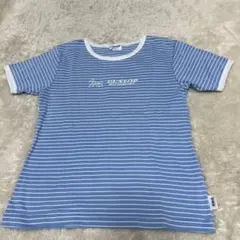 DUNLOP MOTORSPORT ストライプ　水色　Tシャツ　レディース　半袖のサムネイル