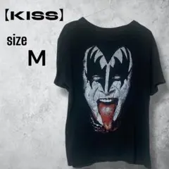 【USA古着】KISS ロック バンド プリント Tシャツ ブラック 黒 M