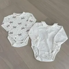 H&M エイチアンドエム ベビー ロンパース リボン さくらんぼ フリル 70