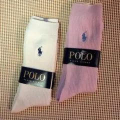 Polo Ralph Lauren ソックス 24-26cm ホワイト/ピンク