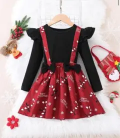 【２枚セットの値段です】クリスマス柄ワンピース 104-110cm