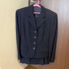 美品　ネイビー シングルブレスト リクルートスーツジャケット