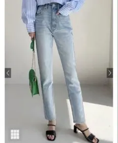 【GRL】ハイウエストテーパードデニムパンツ