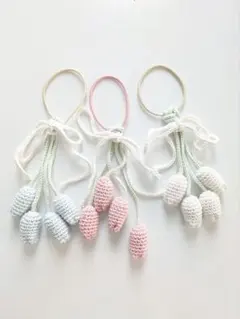 花束みたいなヘアゴム　かぎ針編み　ハンドメイド