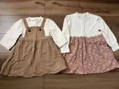 バースデイ　アカチャンホンポ 秋冬ワンピース　2枚セット　90.95