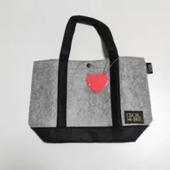 未使用　CECIL McBEE フェルトトートバッグ 　グレー/ブラックのサムネイル