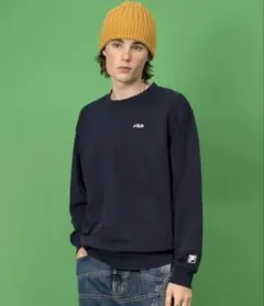 FILA ワンポイント刺繍スウェット トレーナー　ネイビー