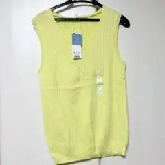 24時間以内発送　サマーニット　黄緑　Mサイズ