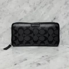 COACH コーチ 長財布 ラウンドファスナー ジップ ブラック 黒 本革
