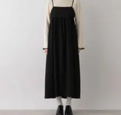 LOWRYSFARM ポコポコキャミワンピース　ブラック ⭐︎