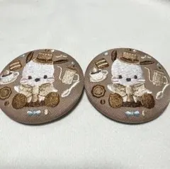 サンリオ　刺繍缶バッジ　ポチャッコ2個セット