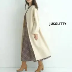 ⭐︎ JUSGLITTY ジャスグリッティー　ダブルフェイスノーカラーコートのサムネイル