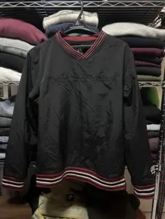 ROUNDABOUTナイロンプルオーバー　L ブラック　エンジ　ジャージ　90s