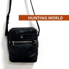 【訳あり】HUNTING WORLD ブラック×ゴールド　ショルダーバッグ