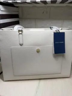 COLE HAAN ホワイト3WAYトートバッグパスケース付き