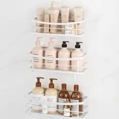 白 3段 お風呂 Bullthree シャワー ラック 収納 キッチン 浴室