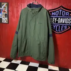 90s TOMMY HILFIGER ナイロンウォームアップジャケット　カーキ