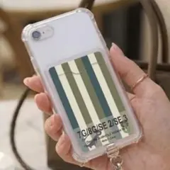 iPhone SE 8 7 ケース カード収納 ストラップホルダー TPUのサムネイル