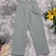 グローバルワーク ウツクシルエット テーパードパンツ グレー S センタープレス