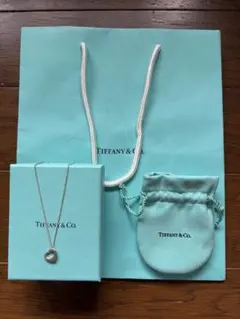 Tiffany & Co. 石入り オープンハート ネックレス アクアマリン - メルカリ