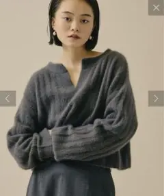 GALLARDAGALANTE 【前後2WAY】　ウールワイドリブニット