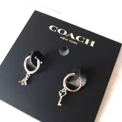 【美品】COACH コーチ ピアス フープ レキシー キー チャーム シルバー