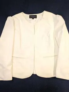 【新品未使用】RUIRUE ノーカラージャケット ホワイト 裏地あり セレモニー