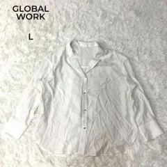 GLOBAL WORK グローバルワーク 長袖ブラウス ホワイト シャツ Lのサムネイル