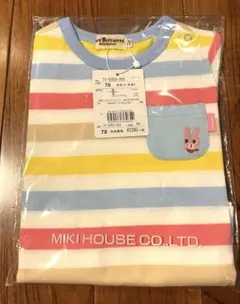 新品未使用　MIKI HOUSE ホットビスケットストライプ Tシャツ 70