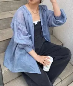 コラージュガリャルダガランテ ラミー2WAYシアーブラウス ブルー