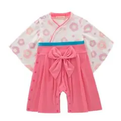 袴ロンパース 70 女の子 ひな祭り 100日祝い お食い初め ピンク 花柄