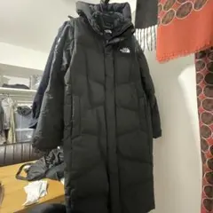【美品・海外限定】ロゴシルバー加工 ノースフェイスベンチコート ダウンコート