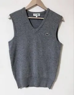 CHEMISE LACOSTE ウール ニットベスト　文字ワニ　80s 70s