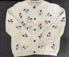 Bonpoint 刺繍 カーディガン 3Aチェリー 柄