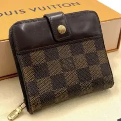 ルイヴィトン ダミエ コンパクトジップ 二つ折り財布 N61668 ブラウン